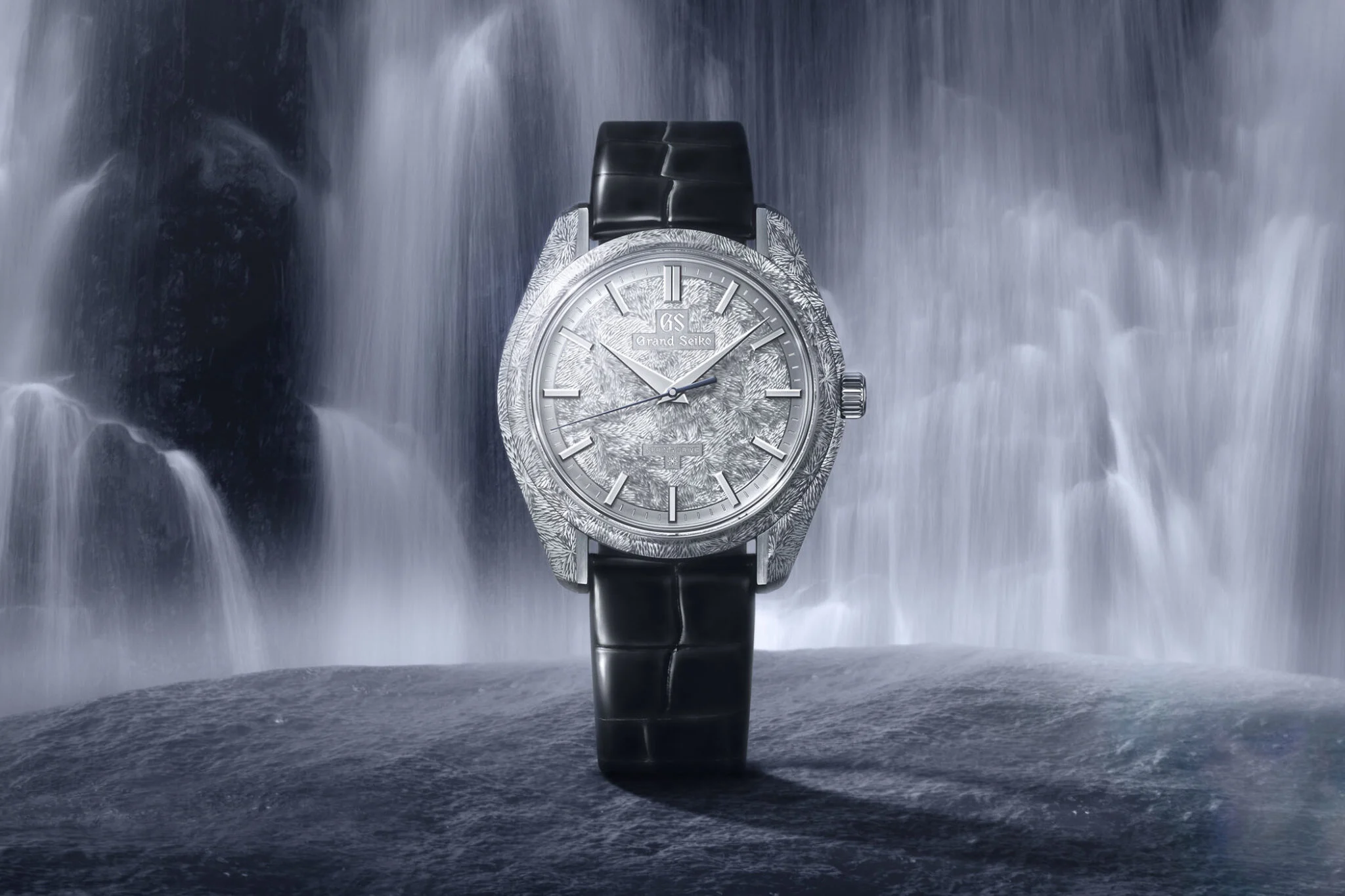 Grand Seiko SBGZ011 features platinum, hand-engraved waterfall-inspired artistry