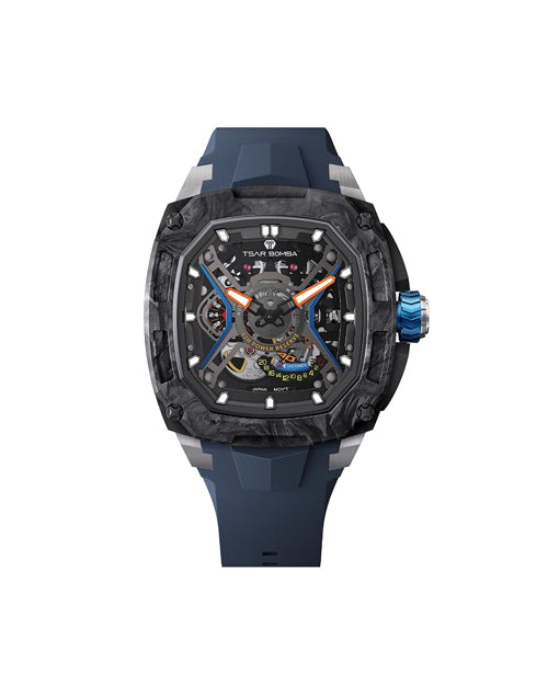 Tsar Bomba Dark Matter Series | Skeleton Dial | Carbon Fiber Case | 42 Hour Power Reserve Automatic Watch for Men - TB8605