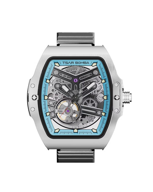 Tsar Bomba Atomic Series Automatic Watch + Bezel + Crown + Strap Set | Tonneau Case