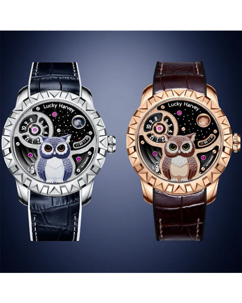Fun Series Rose Gold Owl Automatic Watch