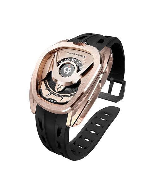 Tsar Bomba Reactor Series Automatic Watch + Bezel Set | Futuristic Multi-Dial Time Display | Asymmetrical Case