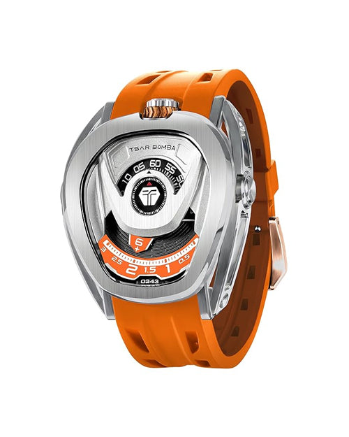 Tsar Bomba Reactor Series Automatic Watch + Bezel Set | Futuristic Multi-Dial Time Display | Asymmetrical Case