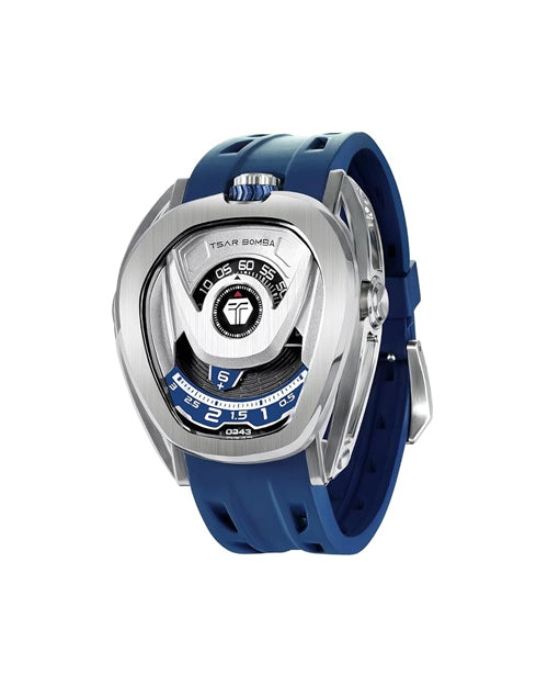 Tsar Bomba Reactor Series Automatic Watch + Bezel Set | Futuristic Multi-Dial Time Display | Asymmetrical Case