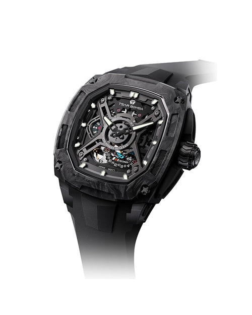 Tsar Bomba Dark Matter Series | Skeleton Dial | Carbon Fiber Case | 42 Hour Power Reserve Automatic Watch for Men - TB8605