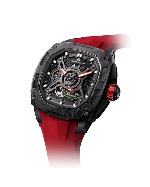 Tsar Bomba Dark Matter Series | Skeleton Dial | Carbon Fiber Case | 42 Hour Power Reserve Automatic Watch for Men - TB8605
