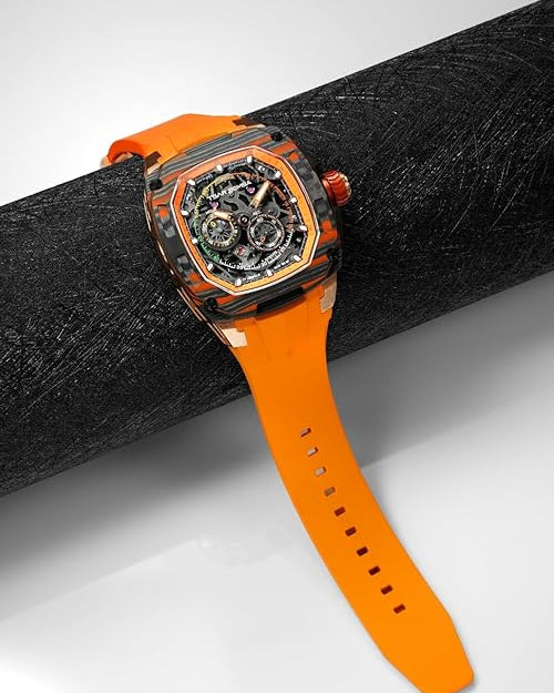 Tsar Bomba Dark Matter Series | Skeleton Dial | Includes Interchangeable Extra Bezel & Strap | Automatic Watch for Men | TB8601