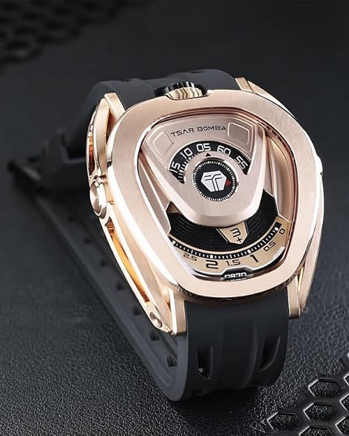 Tsar Bomba Reactor Series Automatic Watch + Bezel Set | Futuristic Multi-Dial Time Display | Asymmetrical Case