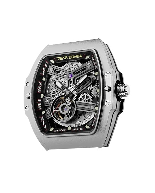 Tsar Bomba Atomic Series Automatic Watch + Bezel + Crown + Strap Set | Tonneau Case