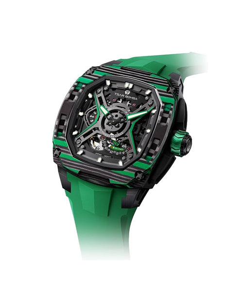 Tsar Bomba Dark Matter Series | Skeleton Dial | Carbon Fiber Case | 42 Hour Power Reserve Automatic Watch for Men - TB8605
