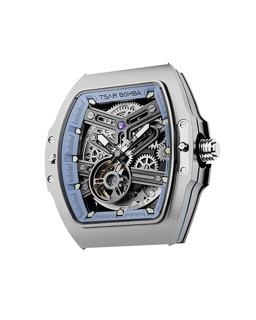 Tsar Bomba Atomic Series Automatic Watch + Bezel + Crown + Strap Set | Tonneau Case