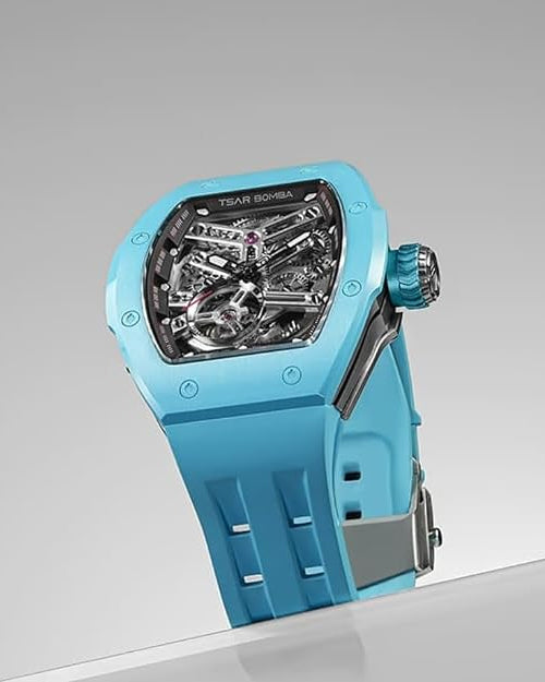 Tsar Bomba Atomic Series Automatic Watch + Bezel + Crown + Strap Set | Tonneau Case