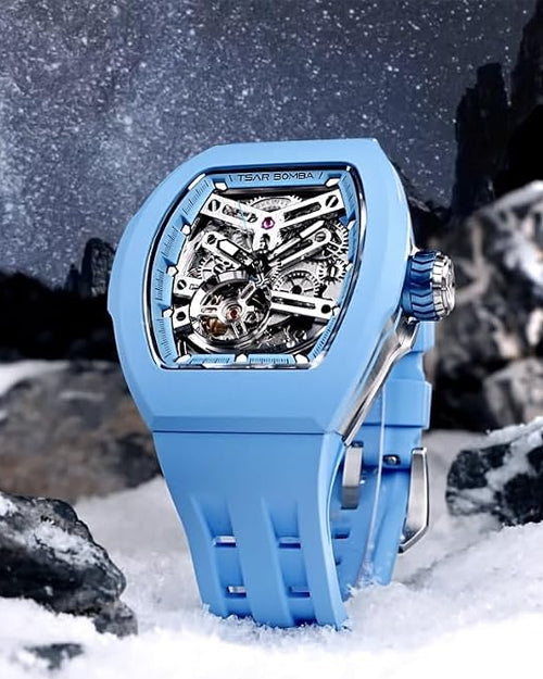 Tsar Bomba Atomic Series Automatic Watch + Bezel + Crown + Strap Set | Tonneau Case