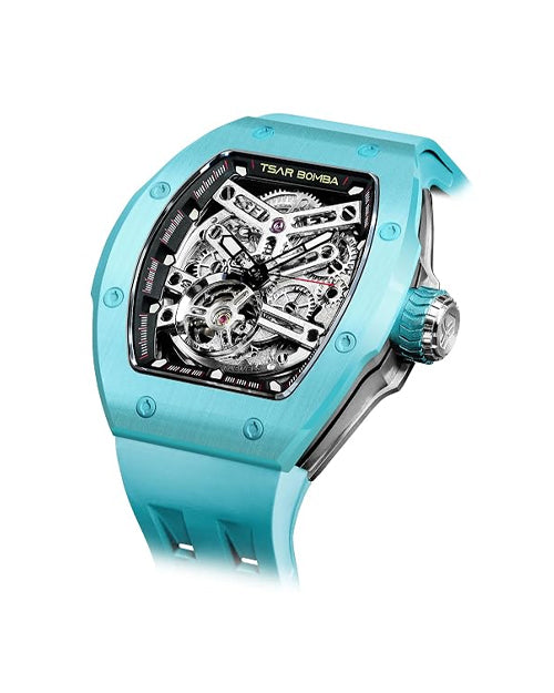 Tsar Bomba Atomic Series Automatic Watch + Bezel + Crown + Strap Set | Tonneau Case