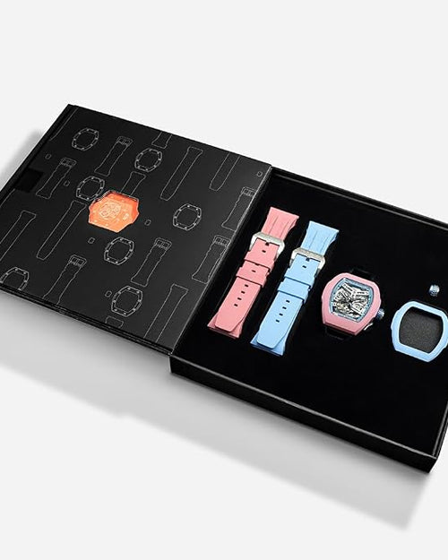 Tsar Bomba Atomic Series Automatic Watch + Bezel + Crown + Strap Set | Tonneau Case