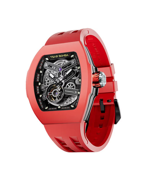 Tsar Bomba Atomic Series Automatic Watch + Bezel + Crown + Strap Set | Tonneau Case