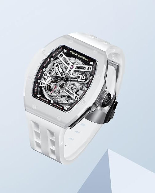 Tsar Bomba Atomic Series Automatic Watch + Bezel + Crown + Strap Set | Tonneau Case