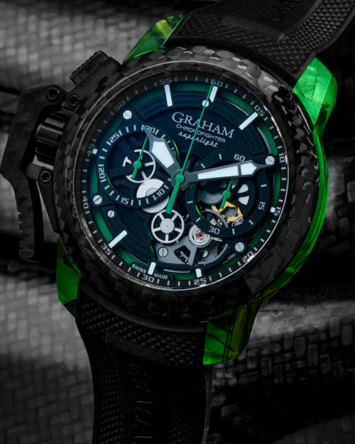 CHRONOFIGHTER SUPERLIGHT CARBON STRIP SKELETON GREEN