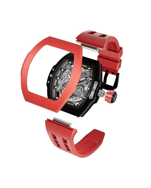 Tsar Bomba Atomic Series Automatic Watch + Bezel + Crown + Strap Set | Tonneau Case
