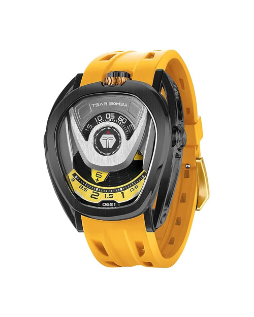 Tsar Bomba Reactor Series Automatic Watch + Bezel Set | Futuristic Multi-Dial Time Display | Asymmetrical Case