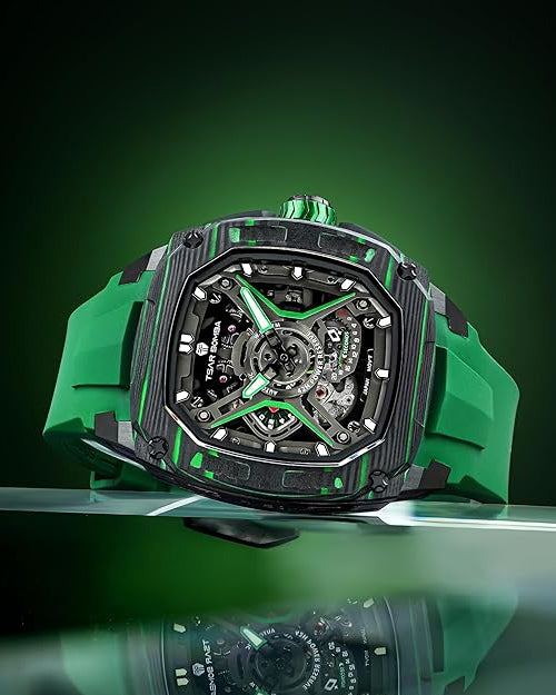Tsar Bomba Dark Matter Series | Skeleton Dial | Carbon Fiber Case | 42 Hour Power Reserve Automatic Watch for Men - TB8605