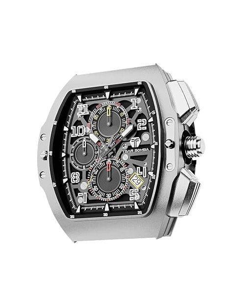 Tsar Bomba Atomic Series Watch + Bezel + Crown Set | Tonneau Case | TB8214Q.1_1C-01WH