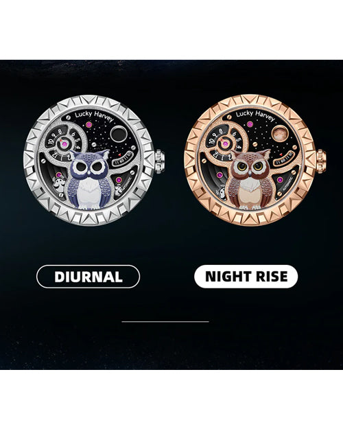 Fun Series Rose Gold Owl Automatic Watch