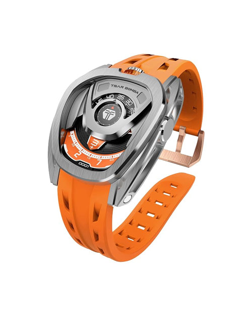 Tsar Bomba Reactor Series Automatic Watch + Bezel Set | Futuristic Multi-Dial Time Display | Asymmetrical Case