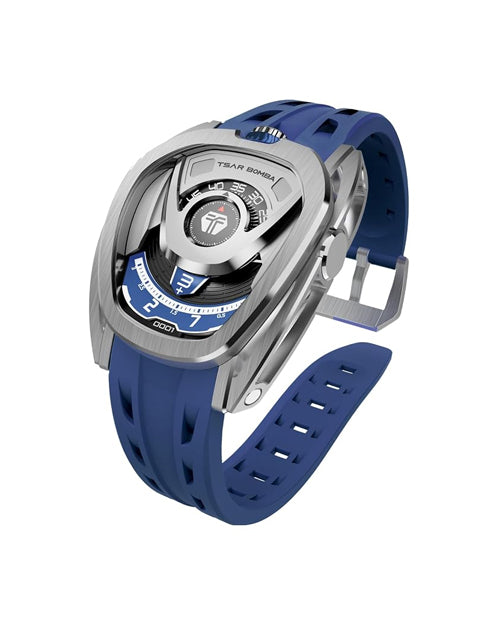 Tsar Bomba Reactor Series Automatic Watch + Bezel Set | Futuristic Multi-Dial Time Display | Asymmetrical Case
