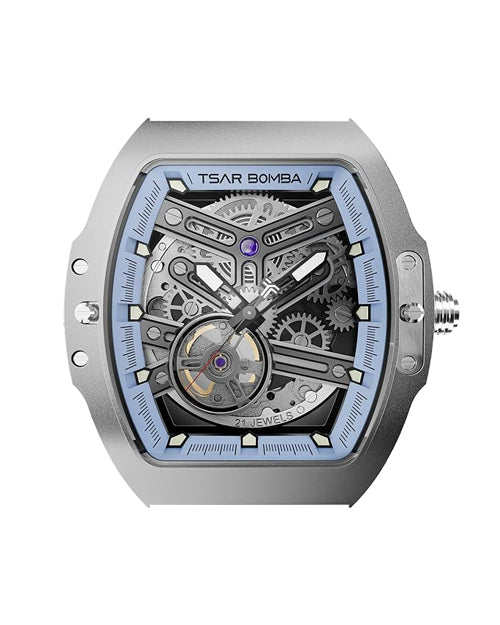 Tsar Bomba Atomic Series Automatic Watch + Bezel + Crown + Strap Set | Tonneau Case