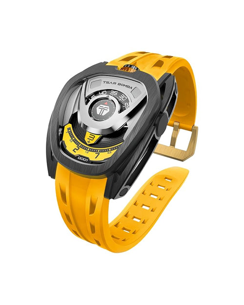 Tsar Bomba Reactor Series Automatic Watch + Bezel Set | Futuristic Multi-Dial Time Display | Asymmetrical Case