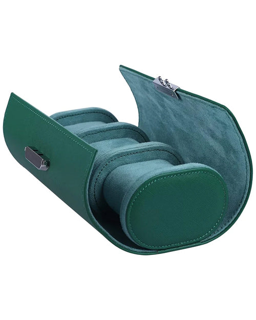 Genuine Leather Watch Box Organizer for Men and Women- 3 Watch Storage with Adjustable & Removable Pillows 3-Slot Leather Watch Storage