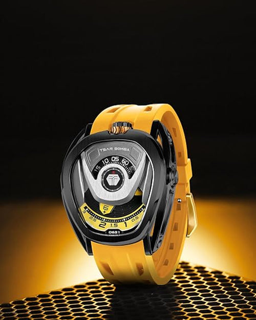 Tsar Bomba Reactor Series Automatic Watch + Bezel Set | Futuristic Multi-Dial Time Display | Asymmetrical Case