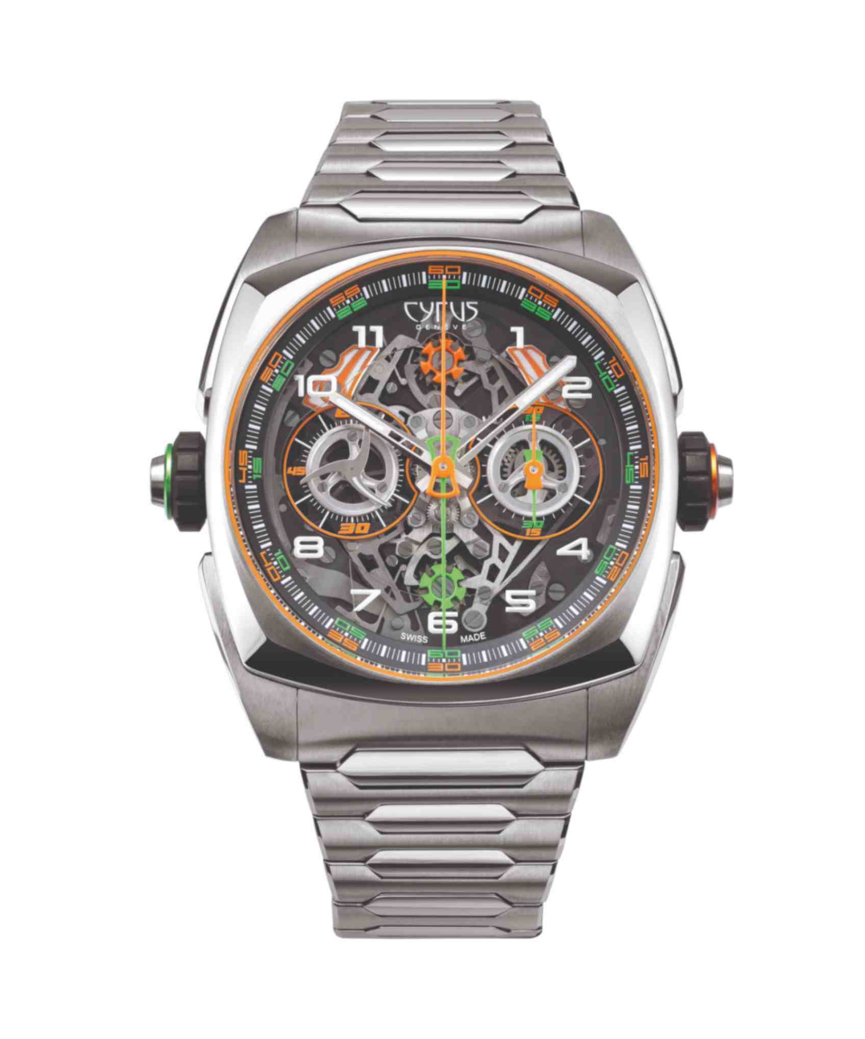 Cyrus Watch Klepcys Skeleton Chronograph Dark And Red Black DLC Steel  Limited Edition 539.504.DDR.A | W Hamond Luxury Watches